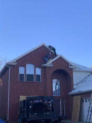 Working on the roof