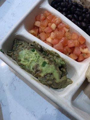 The guacamole is brown and it's the wrong order