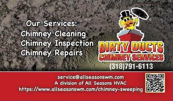 Dirty Ducts Chimney services for north Louisiana