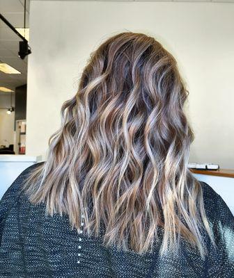 Reverse balayage to add more dimension back in for the fall