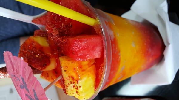 Watermelon and pineapple chamoy raspa..yum