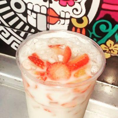 Horchata and strawberries