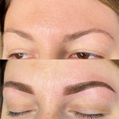 Powder Brow Tattoo| Before and After