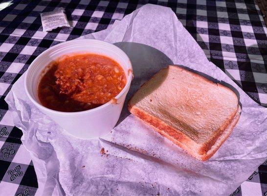 Brunswick stew & grilled cheese sandwich special with a drink for $6.50