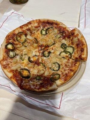 Pineapple jalapeño garlic pie -- delicious !!!