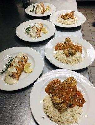 Le Cordon Bleu Chicken & Red Snapper with Creole Sauce