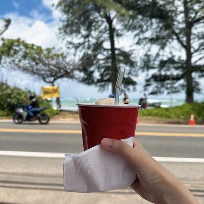 Forgot what was it called ice cream on top of hot Kona coffee