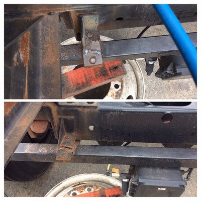 Mudflap bracket (before/after)