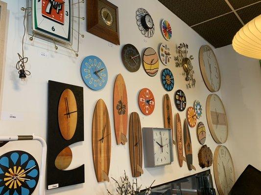 Wall of clocks! Both new and vintage!