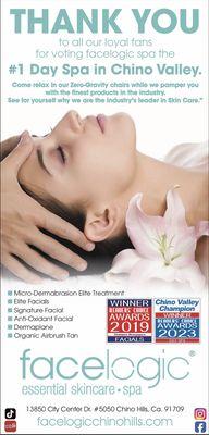 Voted your #1 SPA again in Chino Valley!! Visit us and experience it for yourselves!! Thank you all for your support!!