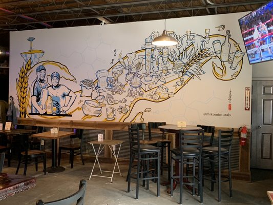 Mural in the brewery - also a big outdoor space out back