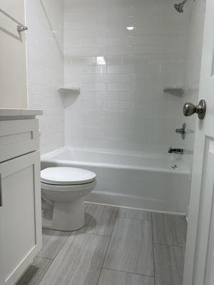 Bathroom remodeling- tile, floor, plumbing, cabinets, faucets,lights