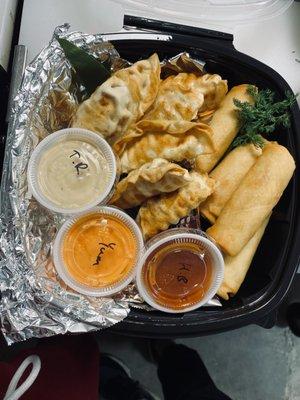 Gyozas and Spring Rolls