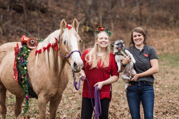 Jessie and Sydney with Abby and Patton, their besties.