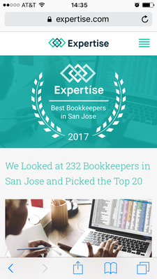 Candace Ebert & Company voted top 20 Best Bookkeeper in San Jose area!