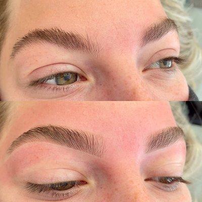 Brow Shaping before and after