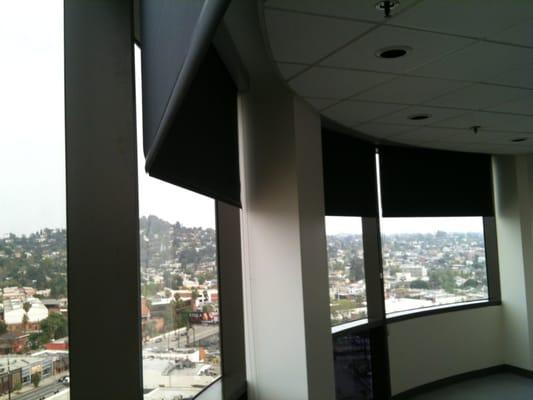 Black Out Shades for conference room. Many styles and fabric selections available.