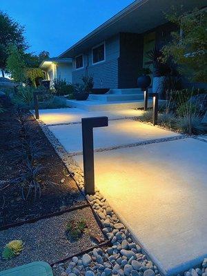 Broom Finish Walkway with river stones