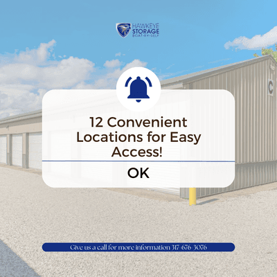 12 Convenient Locations for Easy Access!  Always Open for You! Our top-notch facilities provide 24/7 access!