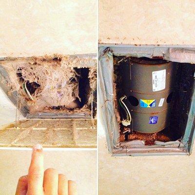 Before and After bathroom vent. Don't want to clean something in your home? Don't worry, I will! Livonia, MI