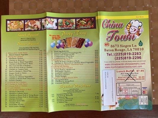 Front menu