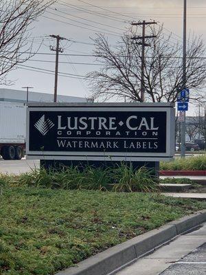 Lustre-Cal Nameplate