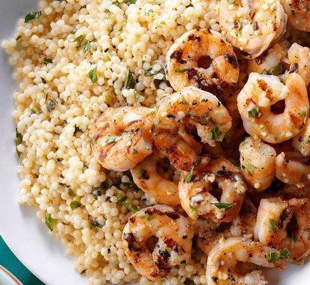 Grilled Shrimp over Couscous