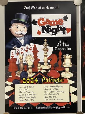 Game Night calendar