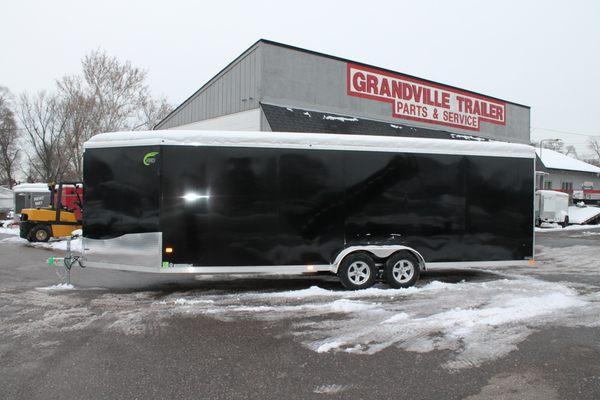 We have snowmobile trailers from NEO and Triton! The best time to find one is between December and March.