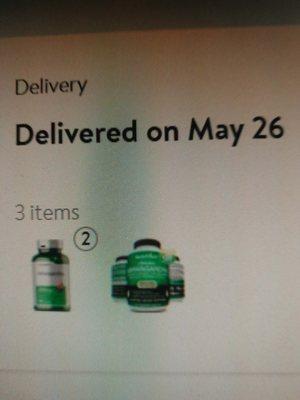 Ordered 3 bottles of Herbal Capsules from Walmart, but received 2 pieces of unordered Junk from Walmart Returns of Shepherdsvile, KY.