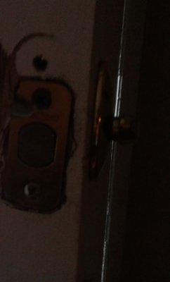 Door Lock almost broken into. I was almost stabbed to death, robbed, and my mom was almost beaten to death.