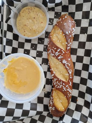 Pretzel with beer cheese