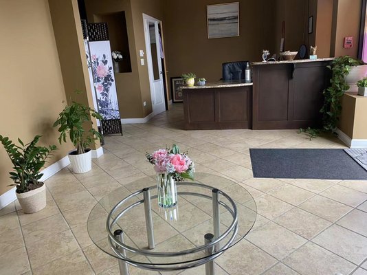 Welcoming desk and spacious lounge area