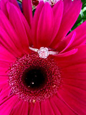 Floral inspired diamond engagement ring from Thurber Jewelers, Elk River's Local Jeweler Since 1946.