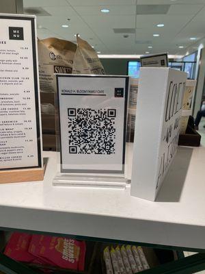 Menu QR code