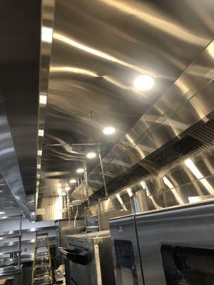 Clean commercial kitchen hood vent