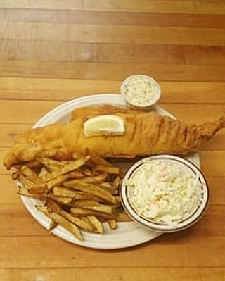 Haddock dinner w/ FF and cole slaw