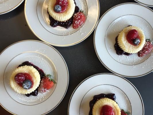 Homemade berry cheesecakes