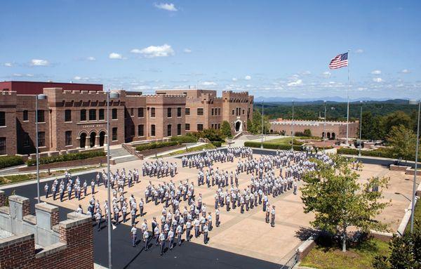 Lanier Hall overlooks the north Georgia mountains and Lake Lanier.