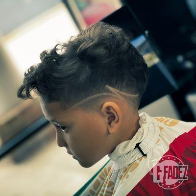 Bald Drop Fade with Design