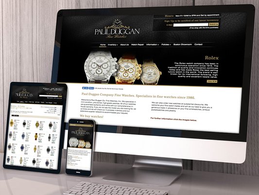 Paul Duggan Fine Watches Website designed and developed by Blue Bumble.