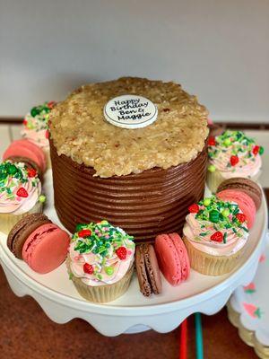 German Chocolate Cake and Macaroons