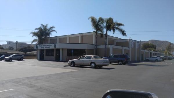 Outside of gym...dear saint Bonnie, please get air conditioning this year for the gym