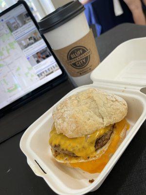 Haley's Comet - Large Meat & Cheese Sandwich - sausage and cheese biscuit