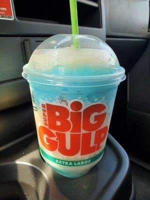 Blue raspberry and peach slushie