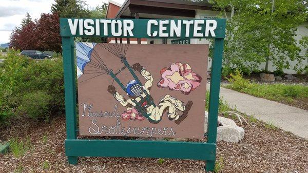 The Visitor Center sign just outside the center.