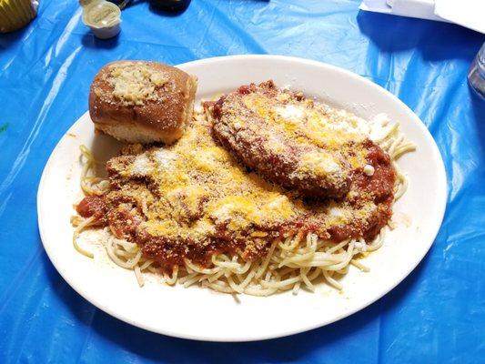 Spaghetti with Italian Sausage and Meat Sauce!