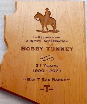 Arizona plaques in solid wood, made in the USA.