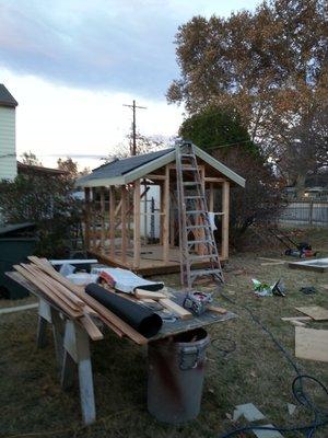 Garden shed built by Poseidon Painting Co. LLC