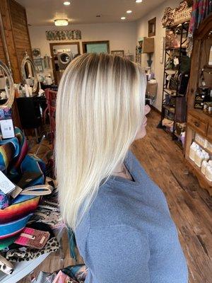 Blonde painted highlights